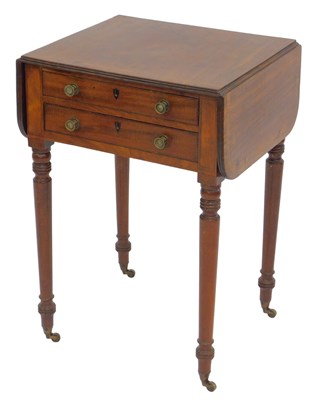 Lot 522 - A George IV mahogany and crossbanded drop leaf...