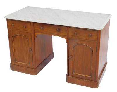 Lot 535 - A Victorian mahogany wash stand, with a white...