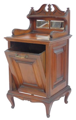 Lot 537 - A Victorian oak coal purdonium, the top with a...