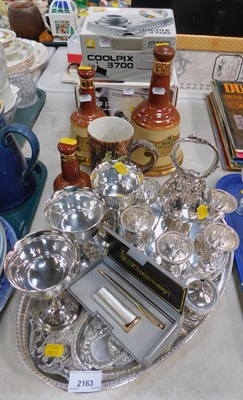 Lot 2163 - Metalware and cameras, including goblets, egg...