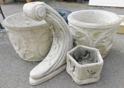 Lot 480 - A pair of composition stone garden...