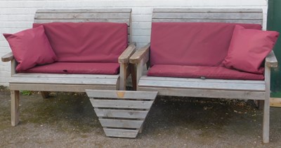 Lot 475 - Garden seating, comprising a pair of two...