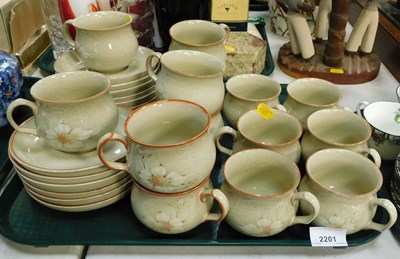 Lot 2201 - Denby Daybreak wares, comprising 14 cups and...