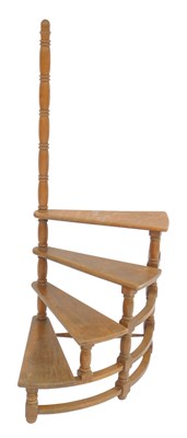 Lot 558 - A set of 20thC oak library steps, with a...