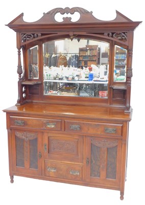 Lot 559 - A Victorian walnut mirror back dresser, the...
