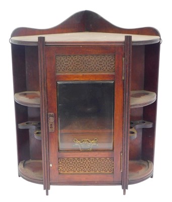 Lot 366a - A Victorian oak corner smoker's cabinet, with...