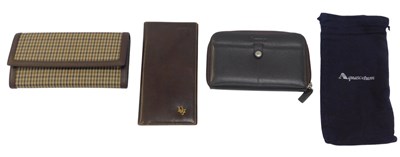 Lot 588 - An Aquascutum trifold brown leather and...