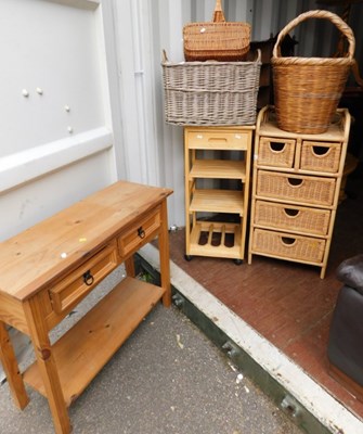 Lot 1068 - A group of wicker items, to include a...