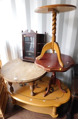 Lot 1090 - A group of furniture, to include a pine coffee...