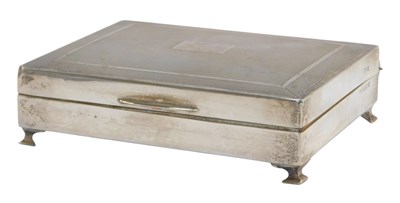 Lot 598 - An Elizabeth II silver cigarette box,...