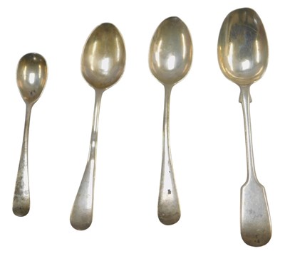 Lot 599 - A group of silver spoons, including three...