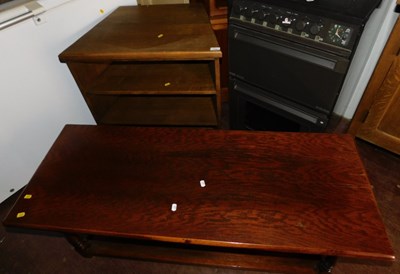 Lot 1096 - An electric cooker, together with an oak TV...