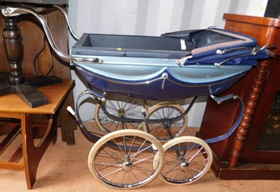 Lot 1100 - A Silver Cross coach built two-tone blue pram.