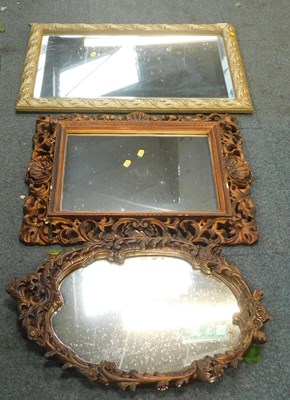 Lot 2194 - Three gilt framed mirrors, including two...