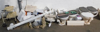 Lot 1129 - Plumbing-related items, including toilet...