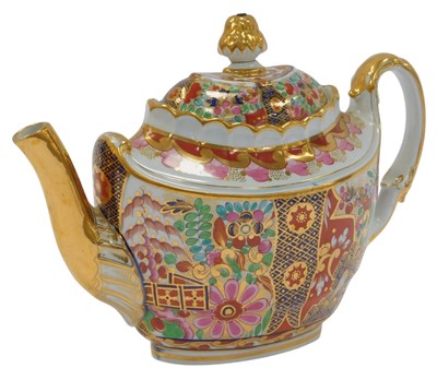 Lot 181A - An early 19thC porcelain Japan pattern teapot,...