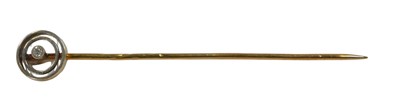 Lot 596A - An Edwardian diamond set tie pin, in yellow...