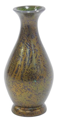 Lot 182A - A 20thC green and iridescent glass vase, of...