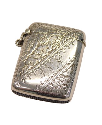 Lot 113 - An Edward VII silver Vesta case, with engraved...