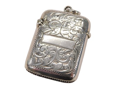Lot 115 - A Victorian silver Vesta case, with engraved...