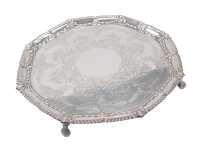 Lot 117 - A Victorian silver salver, with reeded border,...