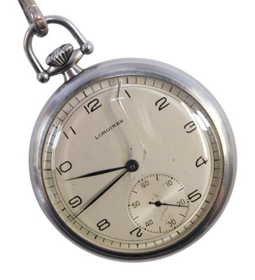 Lot 151 - A Longines stainless steel cased wristwatch,...