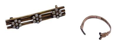 Lot 395a - An Edwardian bar brooch, of three bar design,...