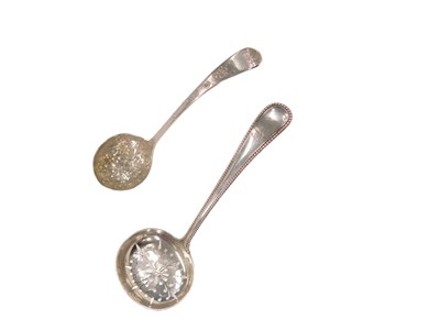 Lot 132 - Two Victorian and later silver sifter spoons,...