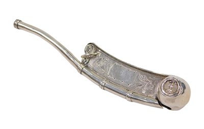 Lot 129 - A Victorian silver Bosuns whistle, with anchor...