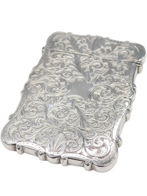 Lot 135 - A Victorian silver card case, with shaped...