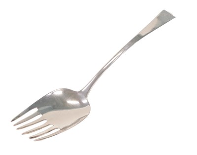 Lot 138 - A George III Irish silver salad serving fork,...