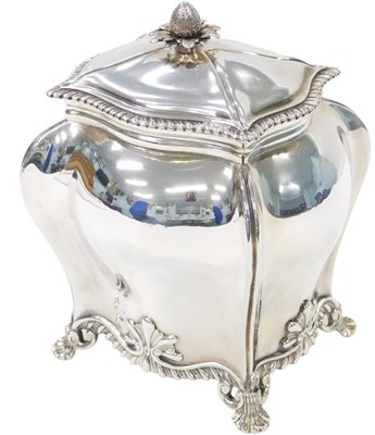 Lot 145 - A Victorian silver cushion shaped tea caddy,...