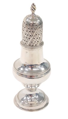 Lot 148 - A George IV silver sugar sifter, with beaded...
