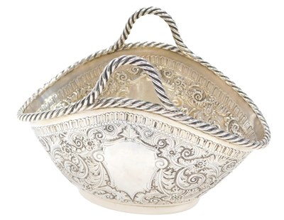 Lot 151 - A Victorian silver basket bowl, with twist...