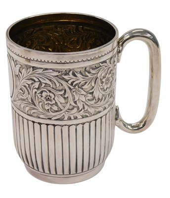 Lot 157 - A Victorian silver tankard, with acanthus...