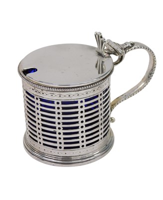 Lot 158 - An Edward VII silver mustard pot, of pierced...