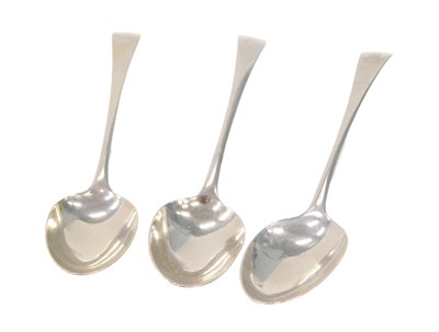 Lot 169 - Three George IV silver fiddle pattern...