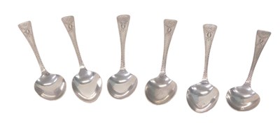 Lot 171 - A set of Victorian six silver fiddle pattern...