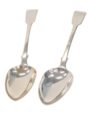 Lot 180 - Two Victorian silver fiddle pattern serving...