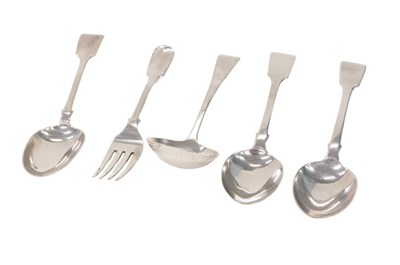 Lot 188 - Five items of silver cutlery, comprising three...