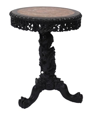 Lot 1 - A 19thC Qing Dynasty Chinese rosewood centre...