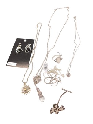 Lot 460 - A group of silver and other jewellery,...