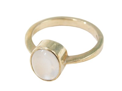 Lot 467 - A 9ct gold moonstone dress ring, maker CH,...