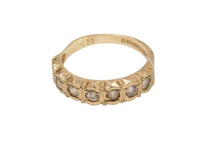 Lot 224 - A 9ct gold half hoop dress ring, set with...