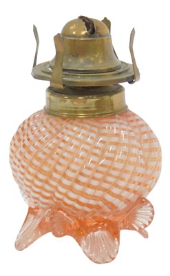 Lot 273 - A Victorian glass oil lamp base, of globular...
