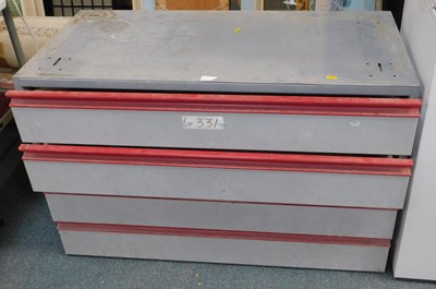 Lot 1144 - A steel four-drawer tool chest.