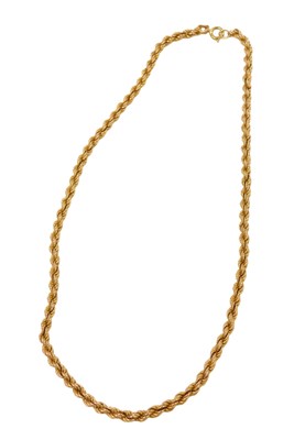 Lot 235 - A 9ct gold rope twist necklace, 36cm long, 7.6g.