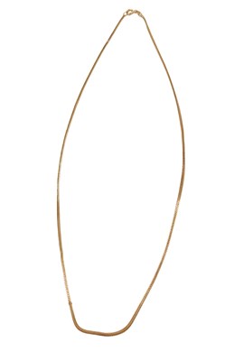 Lot 236 - A 9ct gold V linked necklace, 54cm long, 5.9g.