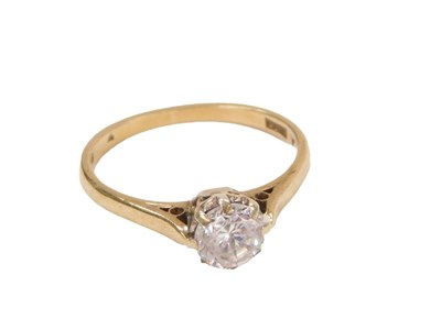 Lot 269 - A 9ct gold solitaire ring, set with an...