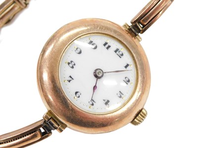 Lot 270 - A 9ct gold lady's wristwatch, the circular...